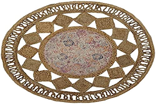 Dkd Home Decor Jute Teppich, Boho-Baumwolle, 160 x 160 x 0,5 cm von Home Decor