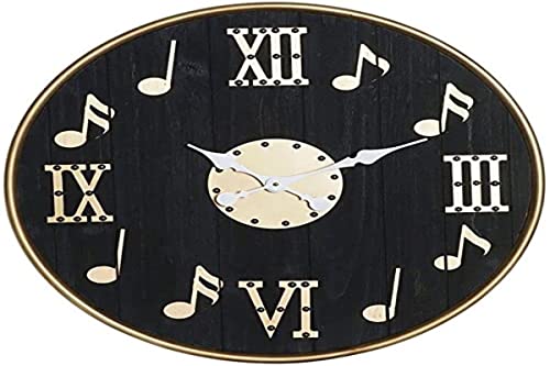 Home Decor Dkd Musik-Wanduhr aus Eisen, MDF-Holz (60 x 4 x 60 cm) von Home Decor