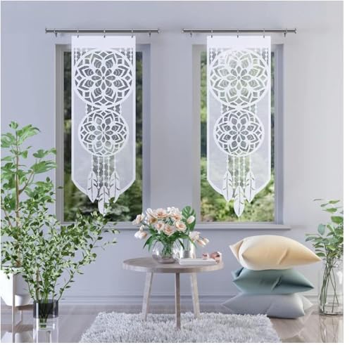Gardine Traumfänger AŻUR - Gardinen Wohnzimmer aus Jacquard - Schiebegardinen in Form von Paravents - Zusätzliche Dekoration für Ihre Wohnung - Vorhang Ohne Faltenband (40x120cm) von Home Dekorator
