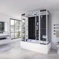 Home Deluxe - Badewanne mit Dusche diamond - schwarz i Duschtempel, Whirlpool, Dampfdusche von Home Deluxe