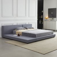 HOME DELUXE Bett mit Ablage GALAXIS Grau - 180 x 200 cm von Home Deluxe