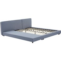 HOME DELUXE Bett mit Ablage GALAXIS – 140 x 200 cm  Grau mit Matratze H2/H3 von Home Deluxe