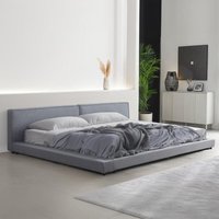 Bett mit Ablage galaxis Größe: 270 x 200 cm, Farbe: Grau Bett Mit Matratze 180X200 - Home Deluxe von Home Deluxe