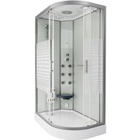 Dampfdusche mit Wasserfall und Dampfsauna white pearl Farbe: Weiß, Größe: 120 x 80 cm Rechts Dampfdusche Duschkabine Dusche Fertigdusche - Home Deluxe von Home Deluxe