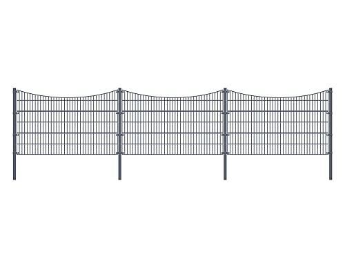 Doppelstabmattenzaun MORATA Tal Höhe: 80 cm/Länge: 10 m ohne Eckpfosten I Gartenzaun, Mattenzaun von Home Deluxe