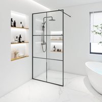 Duschabtrennung ESG-Glas baki Schwarz 6 Raster Größe: 110 x 200 cm Duschabtrennung Duschtrennung Duschwand Glas - Home Deluxe von Home Deluxe
