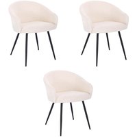 Esszimmerstuhl Bouclé mit Armlehne celeste Menge: 3 Stuhl Polsterstuhl Esszimmerstuhl Esszimmerstühle - Home Deluxe von Home Deluxe