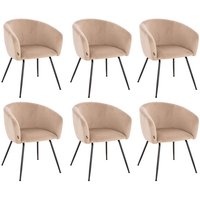 Esszimmerstuhl Samt mit Armlehne aria Farbe: Beige, Menge: 6 Stuhl Polsterstuhl Esszimmerstuhl Esszimmerstühle - Home Deluxe Esszimmerstuhl Samt mit Armlehne aria Farbe: Beige, Menge: 6 Stuhl Polsterstuhl Esszimmerstuhl Esszimmerstühle - Home Deluxe von Home Deluxe