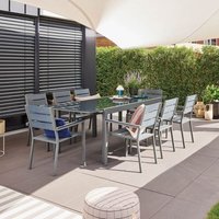 Garten-Sitzgruppe ausziehbar sol madera - 180/240 x 100 cm Ausstattung: inkl. 10 Stühle Gartentisch Gartenstuhl Gartenmöbel Garten - Home Deluxe von Home Deluxe