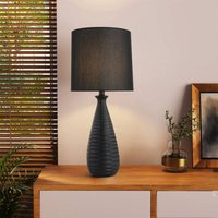 Home Deluxe - Große Tischlampe mit Stoffschirm melva - Schwarz Tischlampe, große Tischlampe, schwarze Tischlampe von Home Deluxe