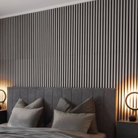 HOME DELUXE - Akustikpaneel SONIC - 80 x 40 cm Farbe: Grey Oak, Menge: 1 Holz Akustikpaneele Wandpaneel Akustik von Home Deluxe