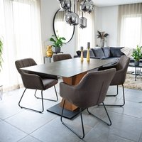 HOME DELUXE Armlehnenstuhl 2er Set PAKU – Anthrazit von Home Deluxe