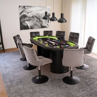 Barhocker höhenverstellbar ace Farbe: Samt Hellgrau, Menge: 2 Stuhl Pokerstuhl Drehstuhl Esszimmerstuhl - Home Deluxe von Home Deluxe
