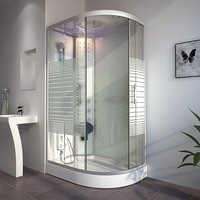 Dampfdusche WHITE PEARL - 120 x 80 cm Rechts von Home Deluxe