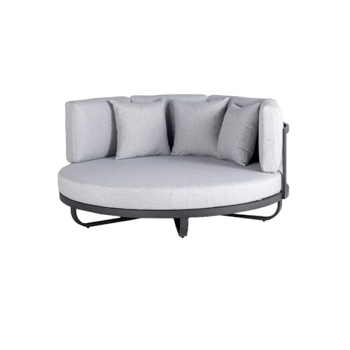 HOME DELUXE - Daybed - Florida, Farbe: Grau, Maße: ca. 170 x 170 x 66,5 cm, Loungebett für 2 Personen, inkl. waschbare Kissen I Gartenliege Doppelliege von Home Deluxe