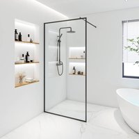 Home Deluxe - Duschabtrennung ESG-Glas baki Schwarzer Rahmen Größe: 150 x 200 cm Duschabtrennung Duschtrennung Duschwand Glas von Home Deluxe