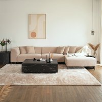 HOME DELUXE Ecksofa TORINO - Farbe: Beige, Ausführung: Rechts - 344 x 74 x 178 cm I Samtsofa, Sofa, Wohnlandschaft von Home Deluxe