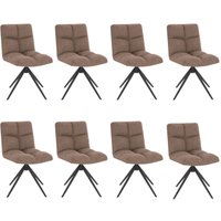 HOME DELUXE - Esszimmerstuhl NODA - 8er Set, Farbe: Samt Grau - 360 Grad drehbar, weiche Polsterung, bis 120 kg belastbar I Küchenstuhl Speisestühle von Home Deluxe