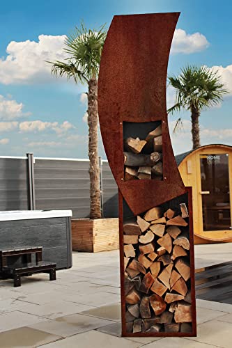 HOME DELUXE - Gartenfeuer Swing - Maße: 220 x 60 x 36 cm I Feuerstelle Holzlager Holzaufbewahrung von Home Deluxe