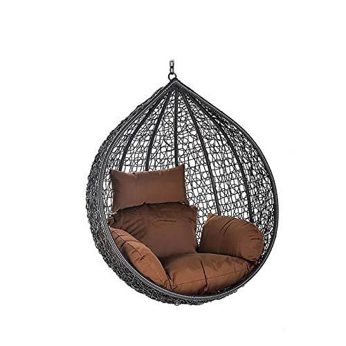 HOME DELUXE - Hängesessel Cielo - Grau, nur Korb - inkl. Sitz- und Rückenkissen I Polyrattan Hängestuhl Gartenschaukel Hängekorb von Home Deluxe