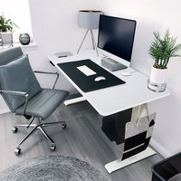 Höhenverstellbarer Schreibtisch elektrisch LUMINA mit PC-Halterung - 160 x 80 cm Weiß Höhenverstellbarer Schreibtisch elektrisch LUMINA mit PC-Halterung - 160 x 80 cm Weiß von Home Deluxe