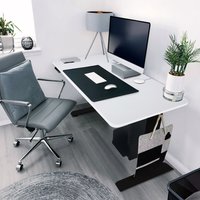 HOME DELUXE Höhenverstellbarer Schreibtisch elektrisch LUMINA mit PC-Halterung - 160 x 80 cm Weiß von Home Deluxe