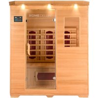 Home Deluxe – Infrarotkabine REDSUN L – 153 x 110 x 190 cm - für 3 Personen, 6 Keramikstrahler, Holz: Hemlocktanne I Infrarotsauna, Sauna, von Home Deluxe