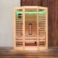 HOME DELUXE Infrarotsauna »Redsun XL Deluxe«, für 3 Pers., Fronteinstieg, Vollspektrumstrahler - beige von Home Deluxe