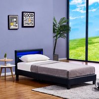 LED Bett ASTRO 90 x 200 Schwarz von Home Deluxe