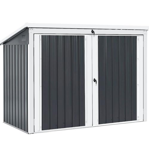 Home Deluxe - Mülltonnenbox BASURA L - Maße 190 x 101 x 134 cm, Raumfläche 1,5 m² - für 1x 240 L + 2X 120 L Mülltonnen I Mülltonnenbox, Gartenbox von Home Deluxe