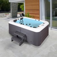 HOME DELUXE Outdoor Whirlpool BEACH  - Mit Treppe und Thermoabdeckung von Home Deluxe