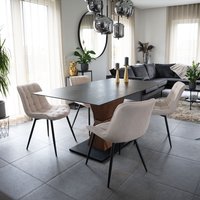 HOME DELUXE Polsterstuhl Esszimmer 2er Set IKALO – Creme von Home Deluxe