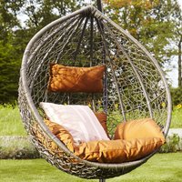 HOME DELUXE Polyrattan Hängesessel CIELO - Kissen von Home Deluxe