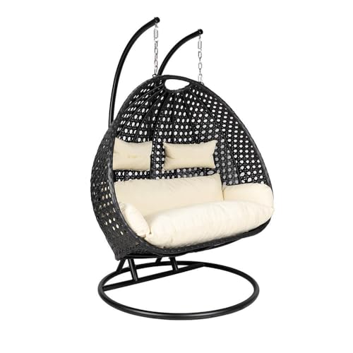 HOME DELUXE Polyrattan Hängesessel Twin Deluxe - mit Regenabdeckung | Hängestuhl,Hängekorb,Hängeschaukel,Hollywoodschaukel von Home Deluxe