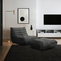HOME DELUXE Relaxsessel mit Hocker CHILL - Anthrazit von Home Deluxe