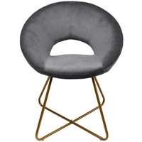 HOME DELUXE - Samtstuhl SELESA Farbe: Grau Samtstuhl Esszimmerstuhl Küchenstuhl Polsterstuhl von Home Deluxe