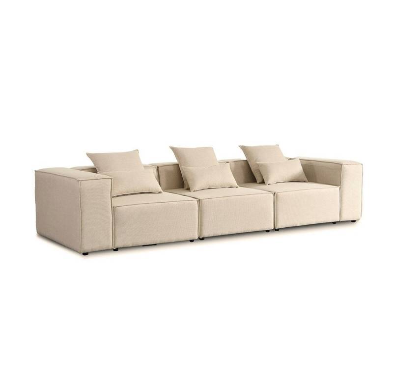 HOME DELUXE Sofa Modulares Sofa FINO - M 327 x 70 x 120 cm, abgeschrägte Rückenlehnen & Seitenfächer, Couch, Ecksofa Wohnlandschaft von Home Deluxe