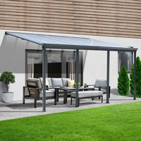 HOME DELUXE Terrassenüberdachung SOLIS 618 x 303 x 226 / 278 cm grau von Home Deluxe