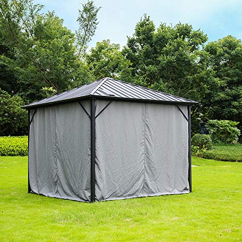 HOME DELUXE - Vorhänge LED Solar Pavillon Azur - Farbe Grau - 100% Polyester - UV Beständig von Home Deluxe