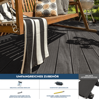 WPC Holzfliesen Anthrazit von Home Deluxe