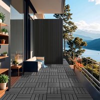 WPC Holzfliesen BAVARO Anthrazit 12 m² von Home Deluxe