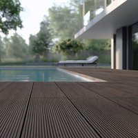 Wpc Terrassendielen Komplettset (inkl. Unterkonstruktion) samana Farbe: Dunkelbraun, Größe: 12 m² wpc Terrassenboden Komplettset Terrassendiele von Home Deluxe