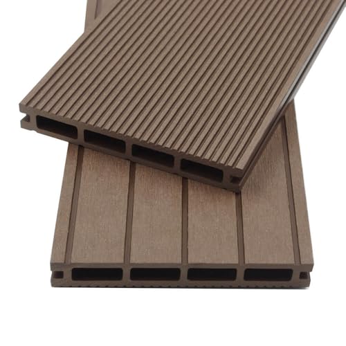 HOME DELUXE - WPC Terrassendielen SAMANA - Dunkelbraun, 1m² - Inkl. Unterkonstruktion und kompl. Zubehör I Terrassenboden Poolumrandung Balkonbelag von Home Deluxe