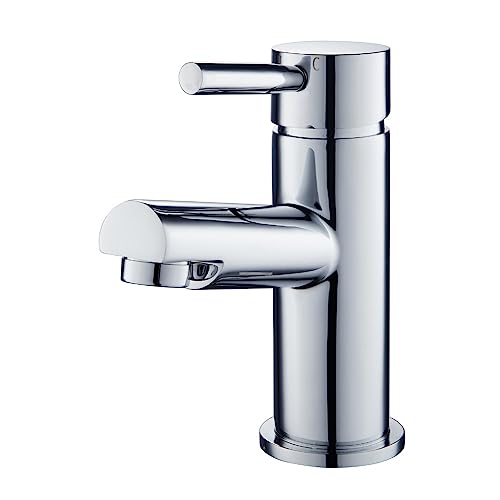 HOME DELUXE - Waschtischarmatur FLOWY - Farbe: CHROME, 15 x 5,2 x 11 cm - Material Messing, Griff Zink, ⌀ 3,5 cm I Wasserhahn Mischbatterie Badarmatur von Home Deluxe