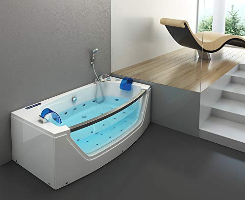 HOME DELUXE - Whirlpool Badewanne - ATLANTIC M - Maße: 175 x 85 x 60 cm - inkl. Heizung, Massagefunktion und kompl. Zubehör I Wanne für 2 Personen, Indoor Pool von Home Deluxe