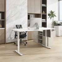 Home Deluxe - Höhenverstellbarer Schreibtisch elmo – Weiß, 120x60 cm Höhenverstellbarer Schreibtisch, Ergonomischer Schreibtisch, Elektrischer von Home Deluxe