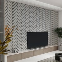 Akustikpaneel Fischgrätenoptik Grey Oak 80 x 40 cm Holz Akustikpaneele Wandpaneel Akustik - Home Deluxe von Home Deluxe