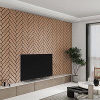Home Deluxe - Akustikpaneel Fischgrätenoptik Oiled Oak 80 x 40 cm Holz Akustikpaneele Wandpaneel Akustik von Home Deluxe