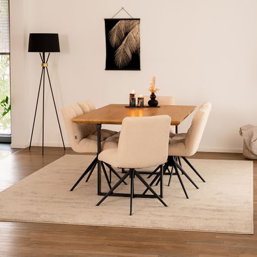 Home Deluxe -Ausziehbarer Esstisch AVENCIA - 160-200 x 100 cm, Farbe: Light Oak, U-Fuß, MDF Platte, Bodenschonend I Esszimmertisch Holztisch Essgruppe von Home Deluxe