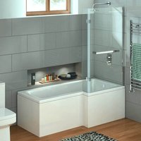 Badewanne mit Duschwanne - elara Links- inkl. komplettem Zubehör und Duschabtrennung i Duschwanne, Badewanne mit Dusche - Home Deluxe von Home Deluxe
